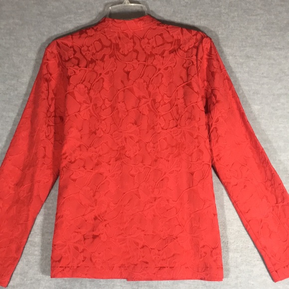 CHICO’S “Additions” Christmas Holiday Valentines Mandarin Style Brocade Jacket - Picture 2 of 15